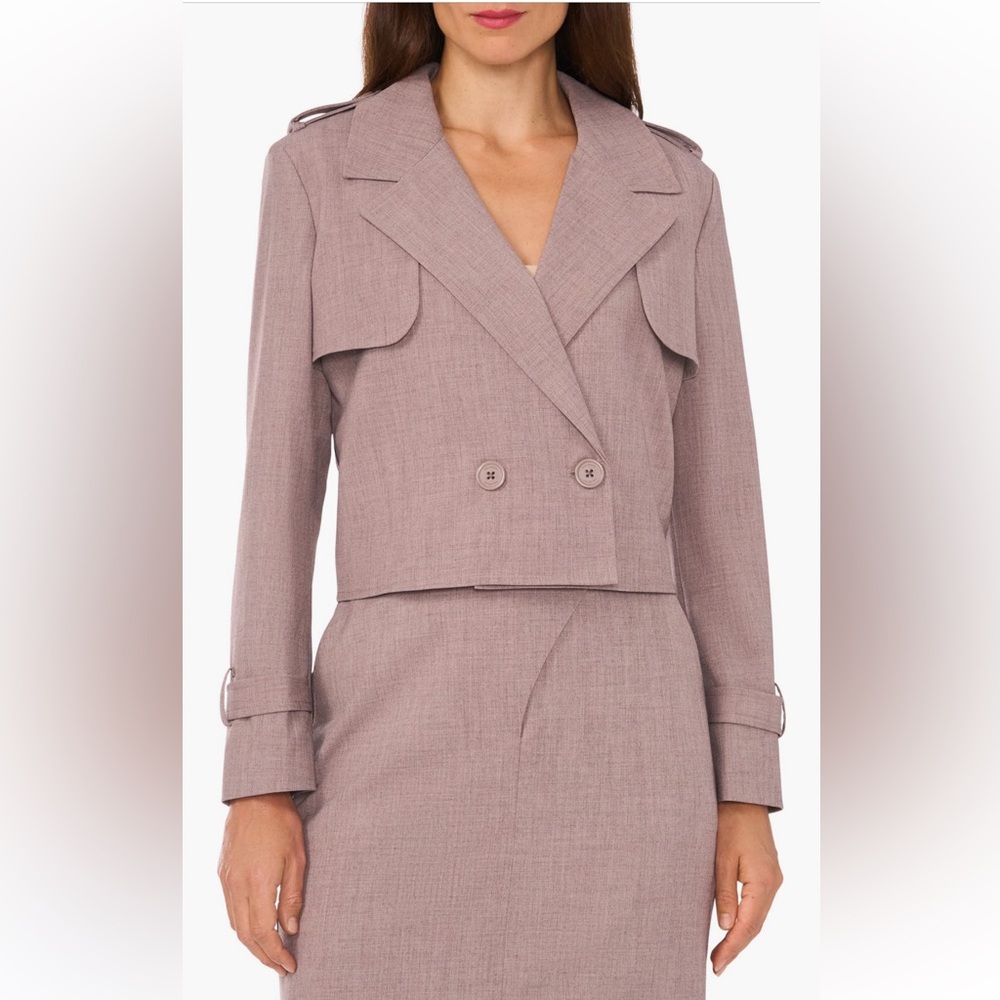 Halogen crop trench coat